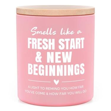 Imagem de Afterprints Vela perfumada New Beginnings 283 g, presentes de separação de divórcio para mulheres, presentes inspiradores, de incentivo e animação para amigos, colegas de trabalho, formatura, promoção