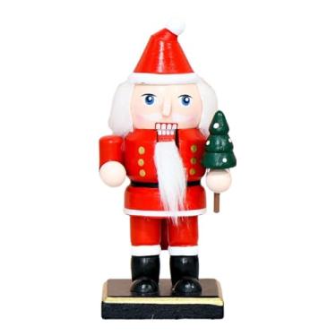 Imagem de Pequeno quebra-nozes de Natal, estatuetas de mesa de quebra-nozes de madeira para festas - decorações festivas escultura de mesa para adultos armário prateleira armário crianças estudo quarto banheiro