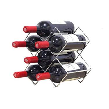 Imagem de Suporte de exibição para refrigerador de vinho com 6 garrafas, sala de estar, suporte para garrafa de vinho