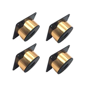 Imagem de ZJYWMM Pernas de móveis Pernas de mesa de metal Pés de aço inoxidável Pés redondos de substituição para móveis Pernas de sofá Pernas de mesa Pernas de armários de cama 4 peças (dourado) (3 cm)