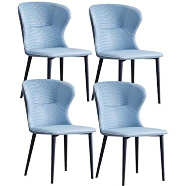 Imagem de Conjunto de cadeiras de jantar – Cadeiras de canto para cozinha, sala de jantar, conjunto de 4 cadeiras laterais de couro à prova d'água com pernas de aço carbono, cadeiras de cozinha e sala de estar