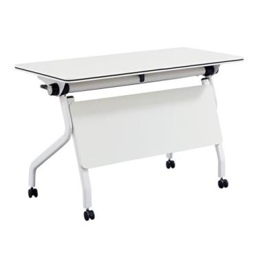 Imagem de JYXYXSCP Mesa de escritório de computador, mesa de escritório pequena dobrável para jogos e laptop para espaços pequenos, mesa de estudo de escrita (120 x 60 x 75 cm)