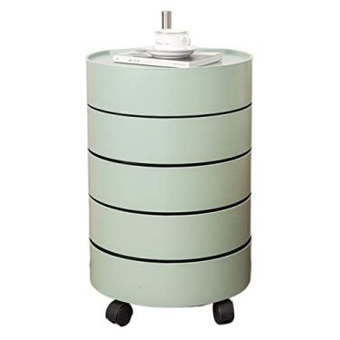 Imagem de Mesa de cabeceira móvel, mesa redonda, armário, cosméticos simples, armário, móveis, quarto (cor: 4) (2)