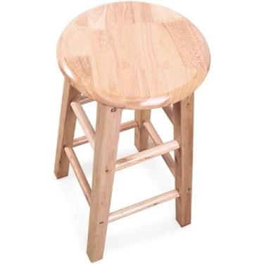 Imagem de Banqueta simples de madeira maciça escada multiuso prateleira moderna para cozinha doméstica biblioteca loft -F19N (tamanho: 50 cm de altura)