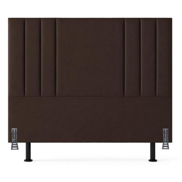 Imagem de Cabeceira 160 Cm Queen Linho Cama Box Estofada Moderna Frame Marrom