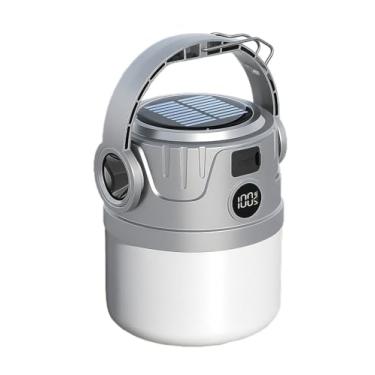 Imagem de Lampada Solar Lampião Led Camping Recarregável Pesca Emergência Portátil Com Gancho Pendurável