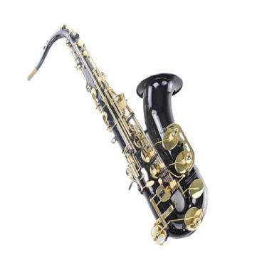 Imagem de Instrumento de saxofone B Flat Tenor Saxofone Superfície Preto Níquel Ouro Chave Profissional Iniciante Adulto Instrumento de Sopro