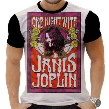 Imagem de Camiseta Camisa Personalizada Rock Janis Joplin Hippie 6 - Obsidiana C