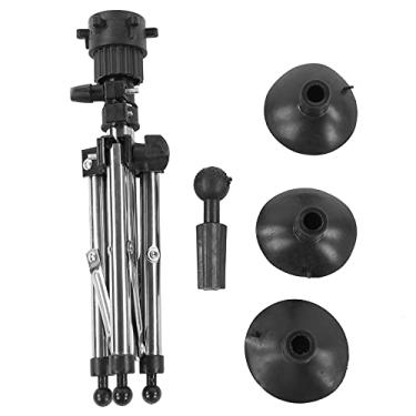 Imagem de Suporte de cabeça de manequim de metal ajustável, cabeça de treinamento de cabeleireiro, acessório de tripé com ventosas para estilo de salão e exibição de peruca, resistente, (Prata)