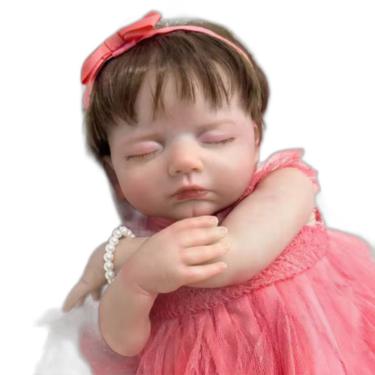 Imagem de Bebê Reborn Menina, Recém Nascida, Cabelo Implantado Fio A Fio , Artesanal