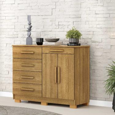 Imagem de Cômoda Sapateira 5 Gavetas 2 Portas Sirius Nature - Vila Rica