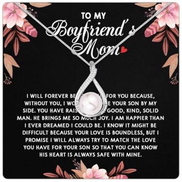 Imagem de Larvincy Colar To My Boyfriends Mom com mensagem sincera e caixa elegante - Presentes para namorado e mãe para namorada no aniversário, dia das mães, Natal ou ocasião especial, 1 pcs, Aço inoxidável