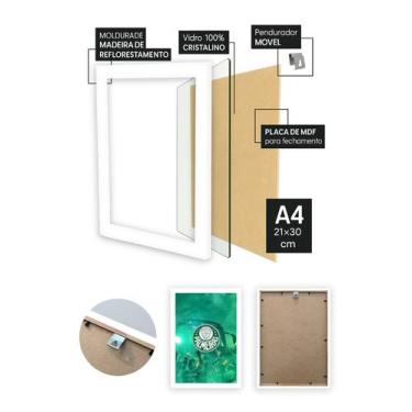 Imagem de Quadro Palmeiras! com Vidro e Moldura Branca Tam:A4 - Spark Loja