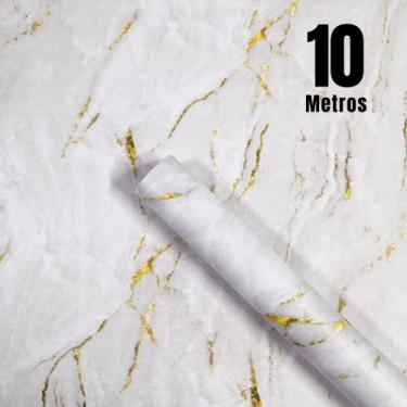 Imagem de Papel de Parede Premium Rolo 5m Autoadesivo Mármore Texturizado - FWB,