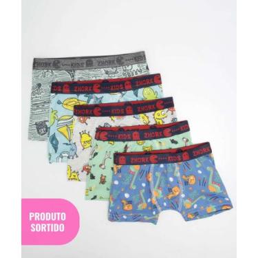 Imagem de Cueca Sortida Infantil Boxer Estampada Tam 2 a 8-05137 - ZHORK, Sortid