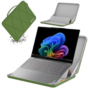 Imagem de Smatree MS60T Capa protetora rígida de EVA com suporte compatível com Lenovo Yoga 7i 2 em 1 de 14 polegadas, ThinkPad P14s Gen 3, para notebook Lenovo Yoga Pro 7 de 14,5 polegadas, verde