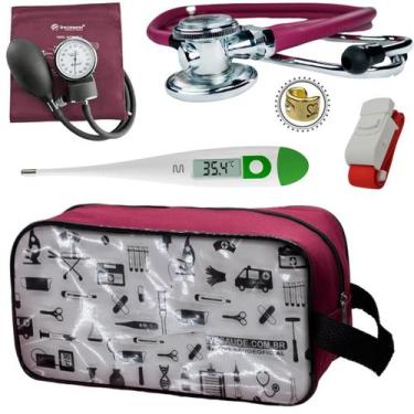 Imagem de Kit Aparelho Pressão Estetoscópio Transparente Estampado Incoterm, Ver