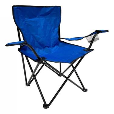Imagem de Cadeira De Praia/camping Azul Dobrável C/ Bolsa Transporte - Têxtil Sa