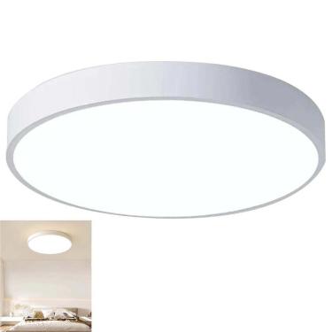 Imagem de Luminaria Plafon Sobrepor Moderno Led 3 Tons Teto Decoração Iluminação Escritorio Empresa Sala Quarto Residencial