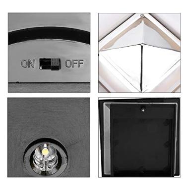 Imagem de YWBL-WH Luz Solar, Lâmpada Externa à Prova d'água ABS IP44 Com Liga/desliga Automática, Luz LED de 0,75 W Movida a Energia Solar para Poste de Cerca de Convés, Pátio de Jardim Paisagístico (Luz