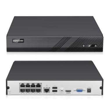 Imagem de Panoeagle 4K 8CH POE NVR, gravador de vídeo de rede de 8 portas para sistema de câmera de segurança doméstica, suporta câmera IP 8MP/6MP/5MP/4MP/1080P, acesso remoto, gravação 24/7, slot HDD de até 8