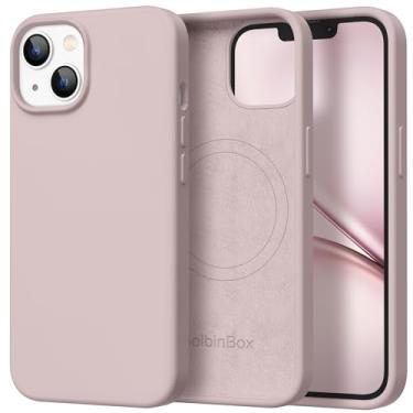 Imagem de GolbinBox Capa magnética para iPhone 13, compatível com MagSafe, [forro de microfibra macio antiarranhões], capa protetora de silicone líquido fino à prova de choque para iPhone 13 de 6,1 polegadas,