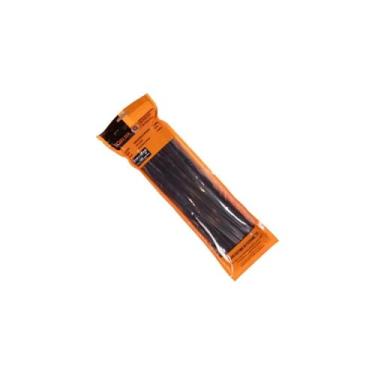 Imagem de Abraçadeira de Nylon Preta, 25cm x 3,6mm, 100 Unidades, Material Nylon 66, com Proteção UV, para Organização de Cabos e Fios