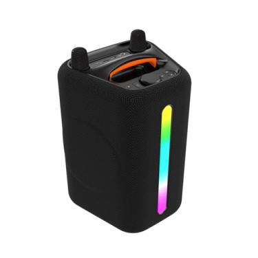 Imagem de Caixa de Som Bluetooth Bass Portátil 100W com Karaokê, Microfone, LED Multicolorido, FM, USB, AUX, MicroSD, IPX6, Som Hi-Fi, Graves Potentes e Bateria Recarregável Festas e Ambientes Externos