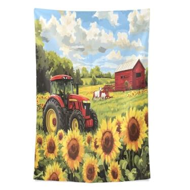 Imagem de STAYTOP Tapeçaria Rancho Girassóis Tapeçarias para Decoração de Casa Decoração de Dormitório Sala de Estar Quarto Tapete de Parede (60×51in)