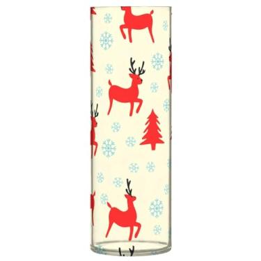 Imagem de Burbuja Vaso de flor de veado de árvore de inverno, não quebrável, alto, redondo, transparente, vaso cilíndrico para decoração de casa, escritório, buquê de casamento