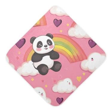 Imagem de STAYTOP Toalhas de bebê fofas de musselina panda com capuz, toalha de banho super macia, toalhas de banho absorventes para banho de recém-nascido unissex 89 x 89 cm