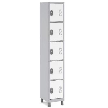 Imagem de Armário de Aço 5 Portas Pequenas para Escola COR:BRANCO - W3, BRANCO
