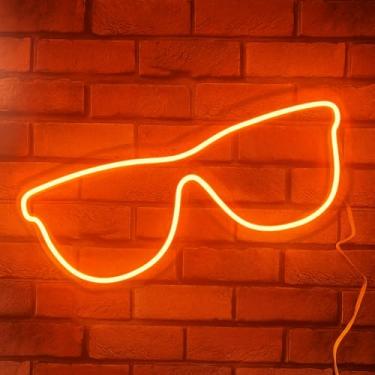 Imagem de Painel Neon Led Iluminação Decoração Óculos Loja 55cm (Laranja)