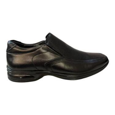 Imagem de Sapato Masculino Casual Jota Pe Social Ultraconforto Couro 3D Vision 71455 Preto-Masculino