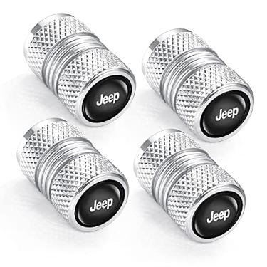 Imagem de YFX Tampa da haste da válvula de pneu para Jeep Grand Cherokee Wrangler Compass Renegade Patriot Grand Comander Vedação de anel de vedação de pneu resistente à corrosão tampas de válvula de pneu