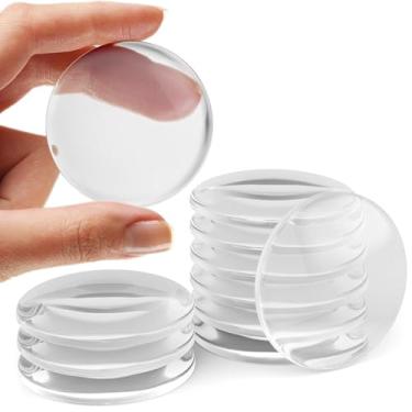 Imagem de 10 peças de maçaneta de parede e porta maçaneta de porta de borracha transparente de 5 cm, almofada de proteção de parede redonda, protetor de parede silencioso para maçaneta de porta, para-choque de