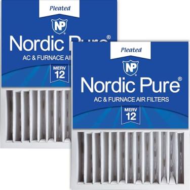 Imagem de Nordic Pure 16 x 20 x 5 (tamanho real: 38 x 49 x 49 x 10 3/8) Honeywell/Lennox Filtro de ar MERV 12 de substituição, pacote com 2