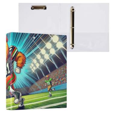 Imagem de Pacote com 2 pastas para prancheta de futebol com bolsos 2,5 polegadas fichário 27 cm x 31,5 cm Materiais para professores