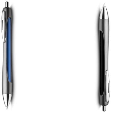 Imagem de Caneta Esferográfica Executiva em Alumínio, Escrita Azul, Corpo Cilíndrico, Acabamento Fosco, Grip Metálico, Refil Parker, 14cm (Azul e Preto)