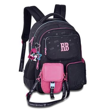 Imagem de Mochila Rebecca Bonbon RB Feminina Costa Menina Juvenil Cor:Preto, Pre
