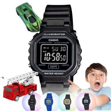Imagem de Kit Relógio de Pulso Casio Infantil Masculino Resistente Água Calendár