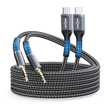 Imagem de LERTOSEN Pacote com 2 cabos de áudio USB C para 3,5 mm [1,2 m], tipo C para adaptador auxiliar de fone de ouvido, cabo dongle DAC Hi-Fi compatível com iPhone 16/15 Pro Max, Samsung S25/S24/S23, iPad