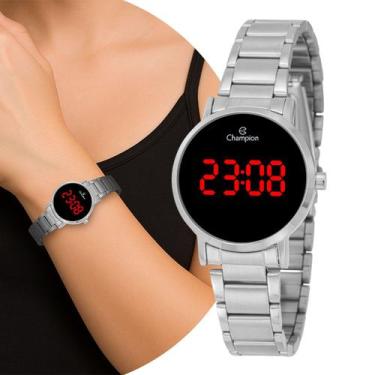 Imagem de Relógio Digital Feminino Prata de Pulso Pequeno Delicado Luxo Elegante