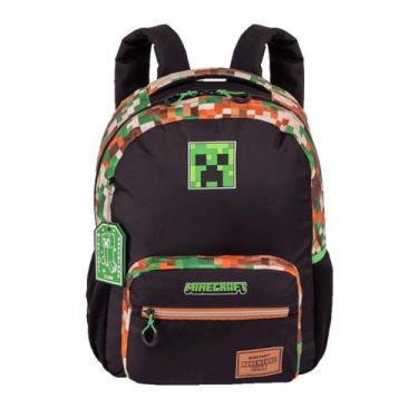 Imagem de Mochila de Costas Minecraft Escolar Passeio Meninos Infantil, Preto