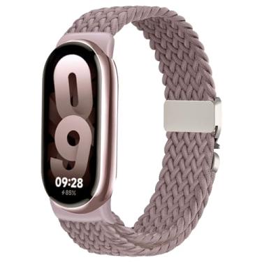 Imagem de Issinlky Pulseira trançada de nylon compatível com Xiao Mi Band 8/9/10, pulseira elástica de substituição para mulheres e homens