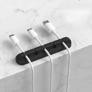 Imagem de Clipes de suporte de cabos, organizador de fios autoadesivo para mesa e parede, clipes de gerenciamento de cabos fortes e pegajosos para escritório em casa