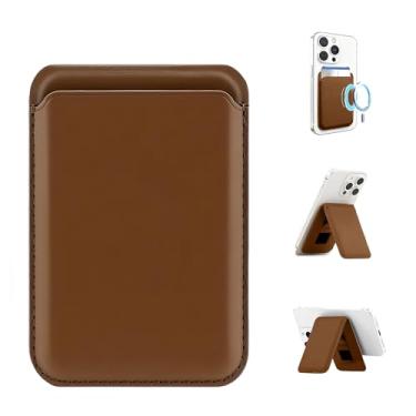 Imagem de ETOFIXEE Carteira MagSafe, carteira magnética de couro para telefone com suporte ajustável, 1-3 porta-cartão de crédito magnético com bloqueio RFID para iPhone16 15 14 13 12 Pro Max Series Cases