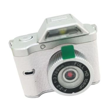 Imagem de Dpofirs Câmera Minúscula de Chaveiro, Câmera Retro Portátil de 12MP 1080P Com Montagem Magnética, Câmeras de Polegar de Tela de 0,96 Polegadas Com Luz de Preenchimento LED para Gravação (WHITE)