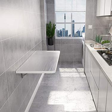 Imagem de TRGCJGH Mesa dobrável montada na parede Mesa dobrável montada na parede Mesa de computador flutuante com mesa dobrável para escritório de cozinha doméstica, 80 x 30 cm