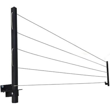Imagem de Varal de Parede Retrátil em Aço Reforçado – Dobrável, Articulado, Cabo de Aço Encapado – Suporta até 60kg